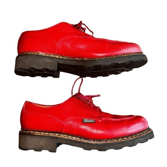Paraboot Shoes "CHAMBORD" Grain Leather Lace Ups - Red - Women's Size 8.5 - Picture 3 of 9